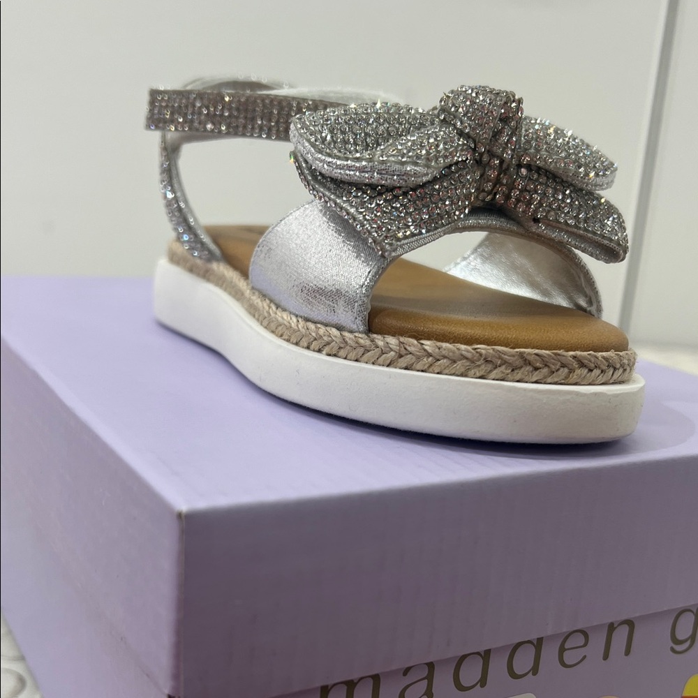 Madden Girl Glittering Silver Bow Sandals